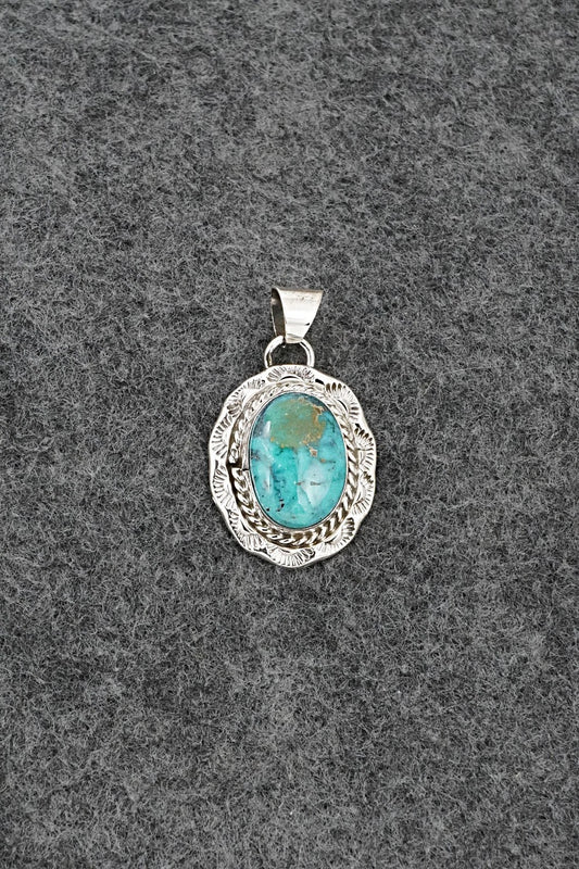 Turquoise and Sterling Silver Pendant - Gene Martinez
