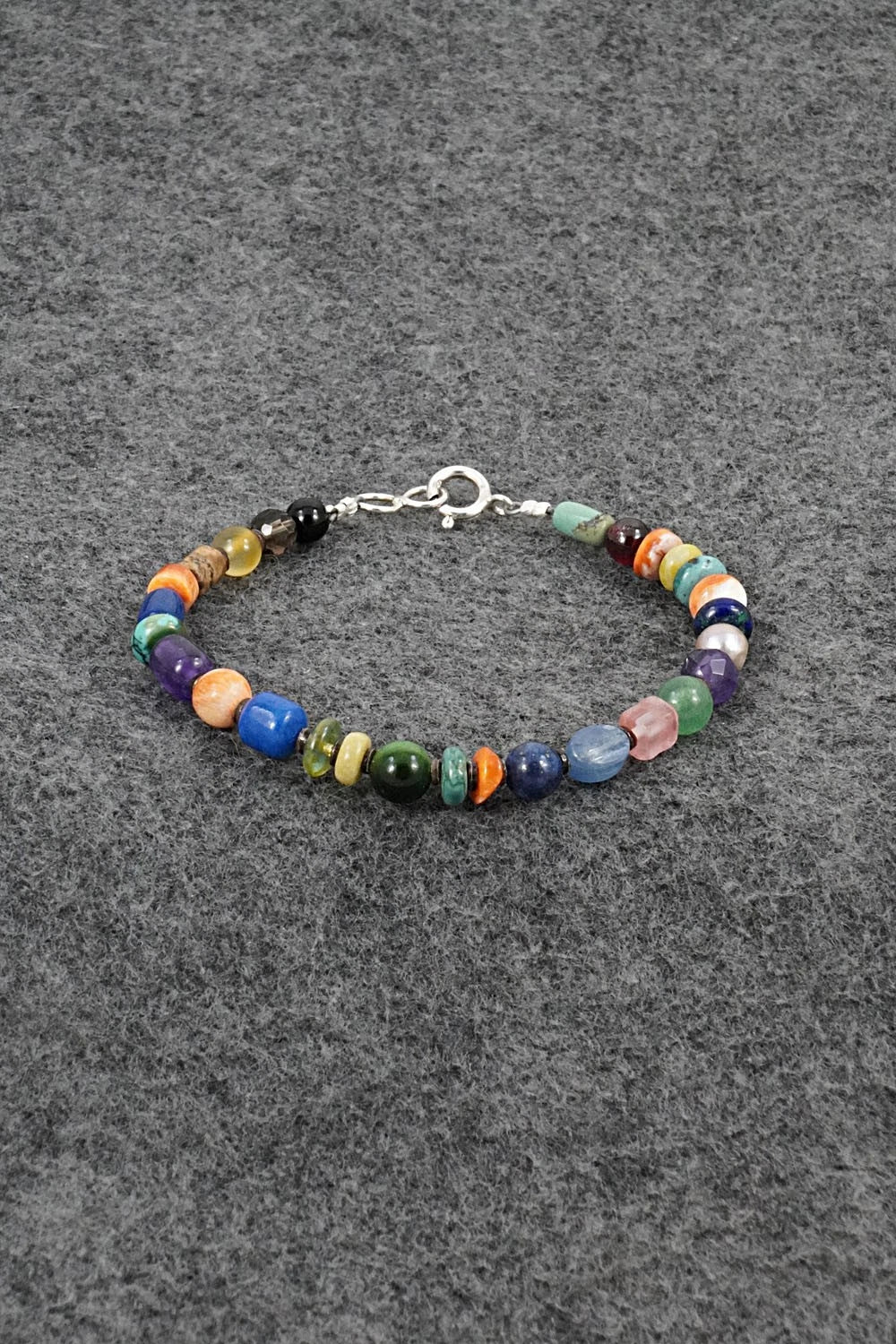 Multi-Stone & Sterling Silver Bracelet - Helen Tsosie