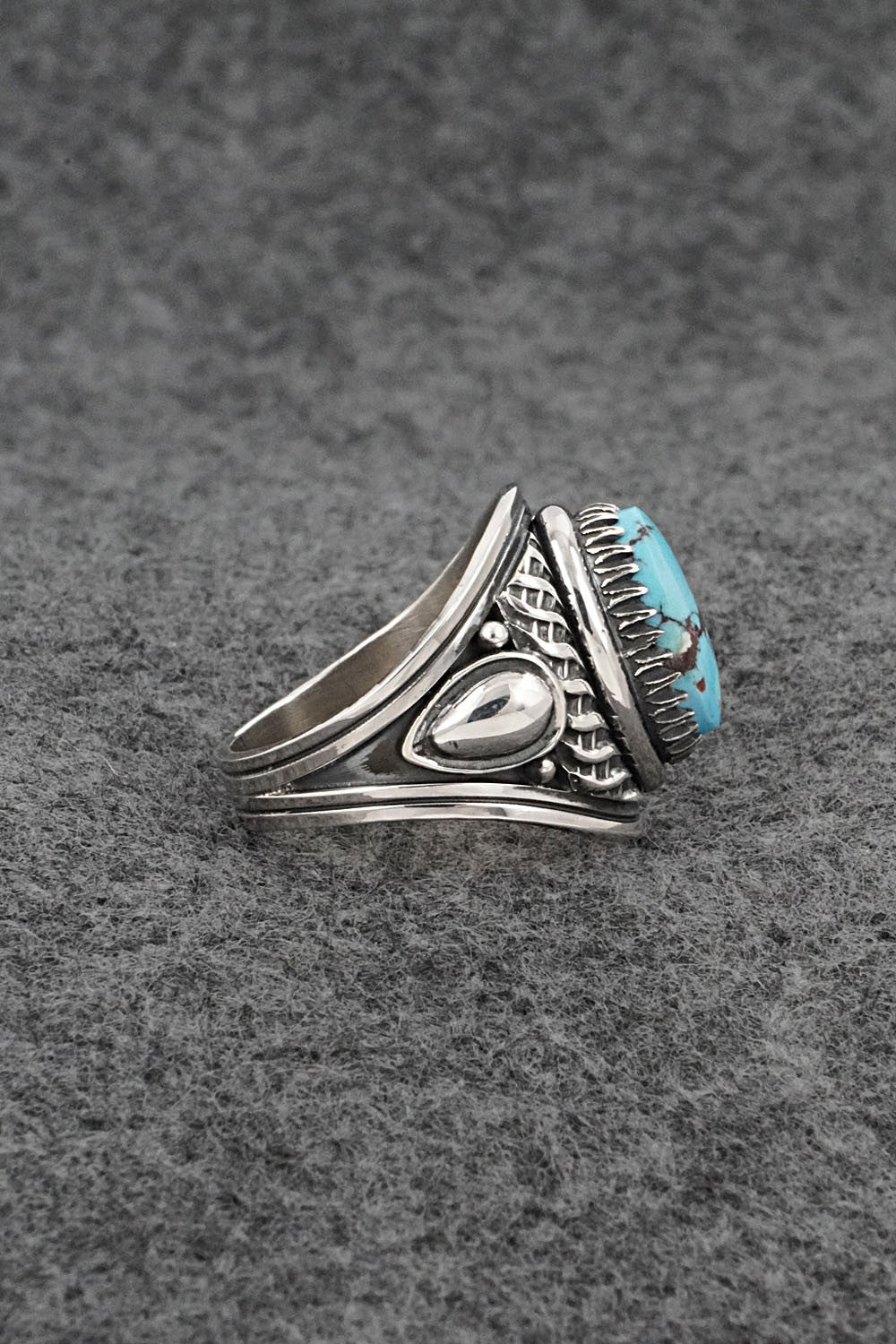 Turquoise & Sterling Silver Ring - Derrick Gordon - Size 9