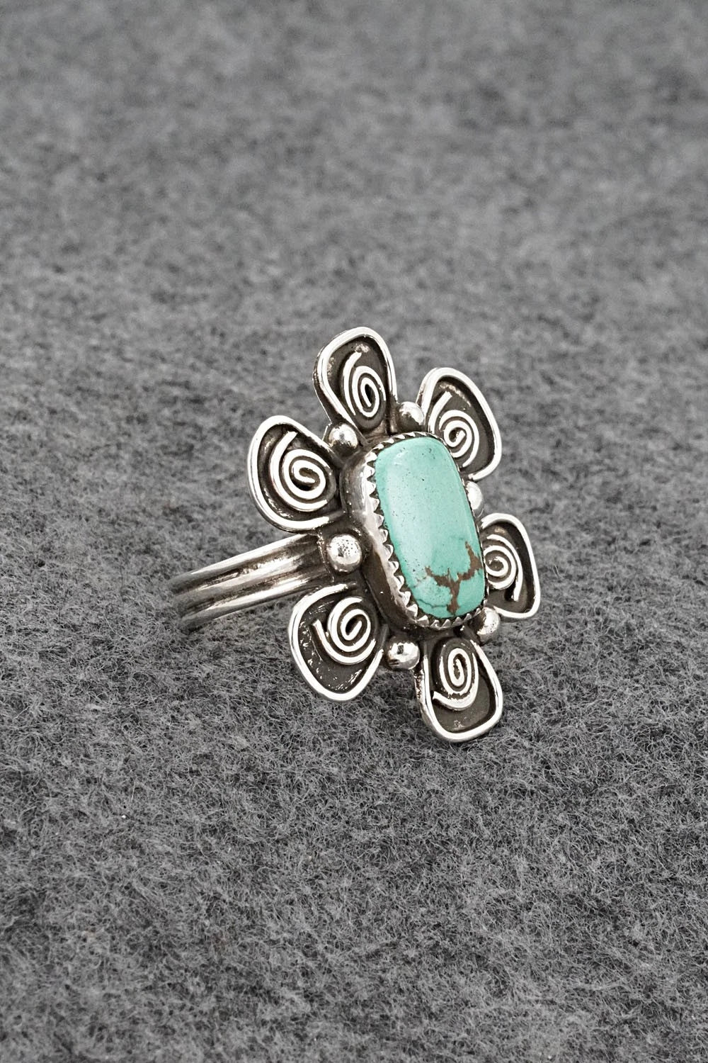 Turquoise & Sterling Silver Ring - Priscilla Reeder - Size 10