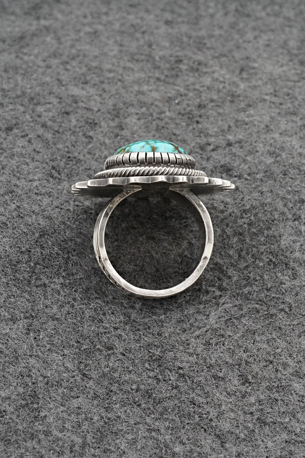 Turquoise & Sterling Silver Ring - Calvin Martinez - Size 9.5