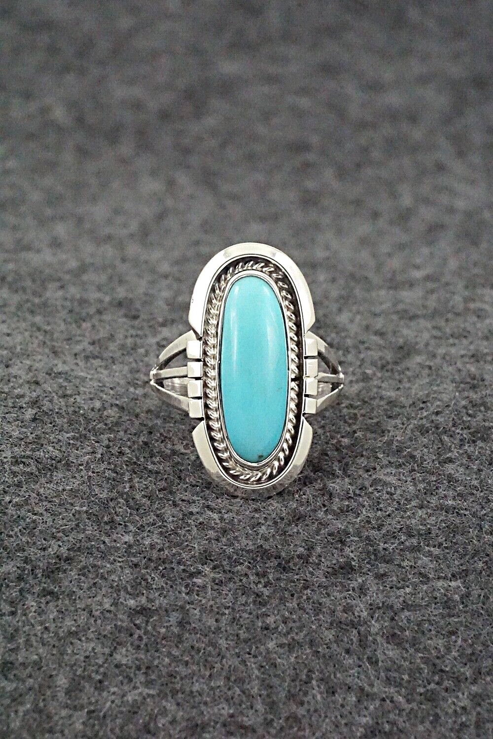 Turquoise & Sterling Silver Ring - Samuel Yellowhair - Size 6.75