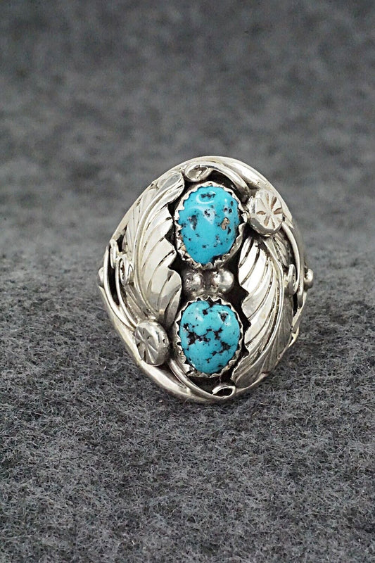 Turquoise & Sterling Silver Ring - Lorena Brown - Size 12