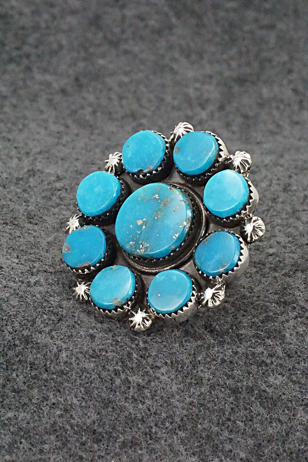 Turquoise and Sterling Silver Ring - Selina Warner - Size 8.5