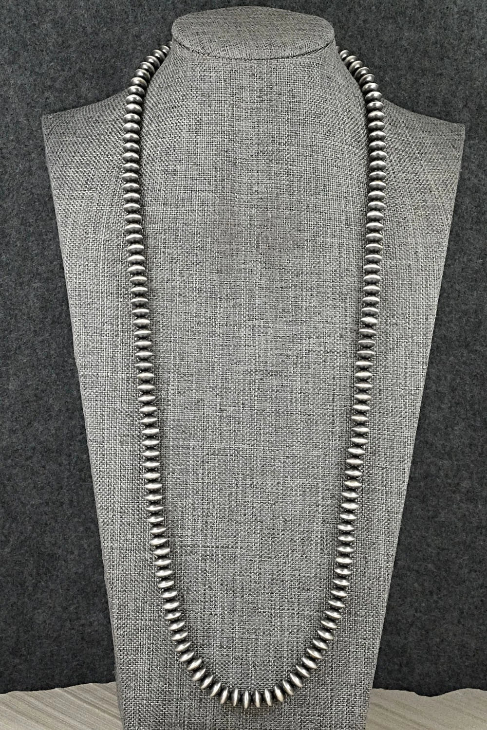 Sterling Silver Navajo Pearl Necklace 26" - Crystal Haley