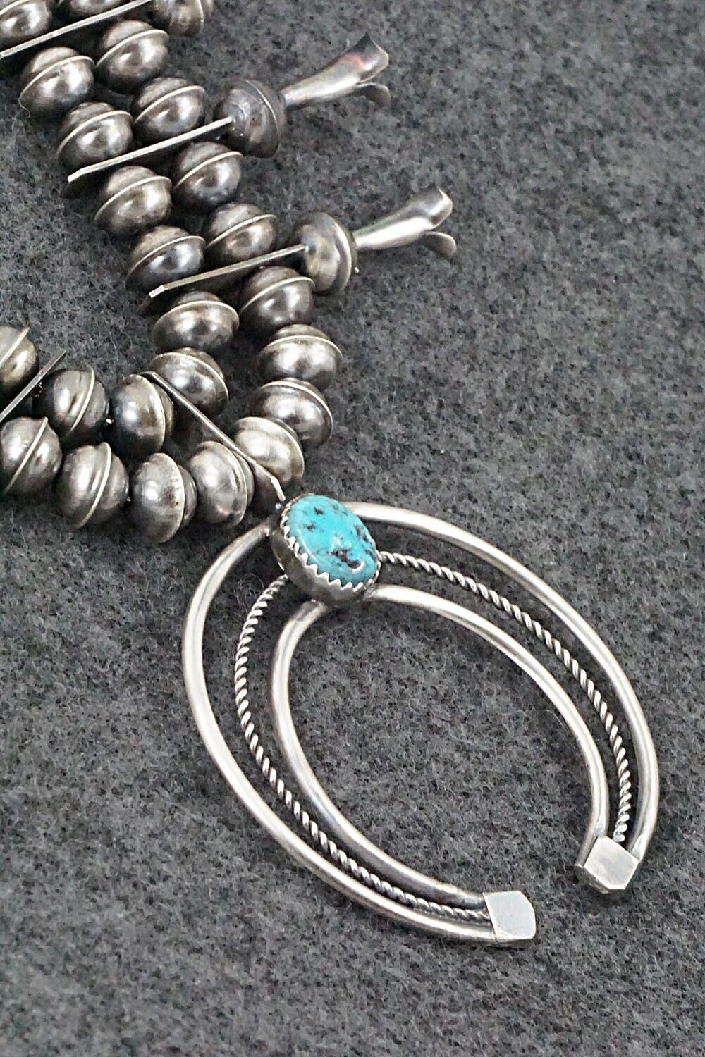 Turquoise & Sterling Silver Squash Blossom Set - Phil Garcia
