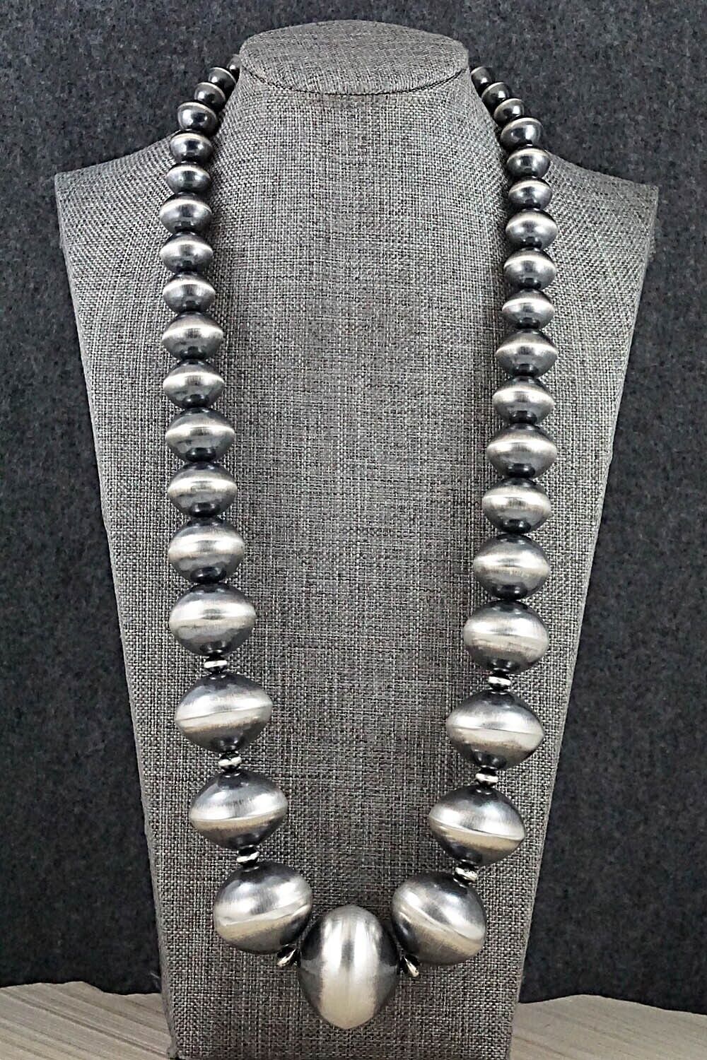 Sterling Silver Navajo Pearl Necklace 22" - Tonisha Haley