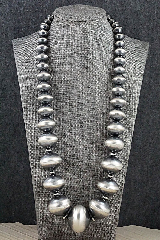 Sterling Silver Navajo Pearl Necklace 22" - Tonisha Haley