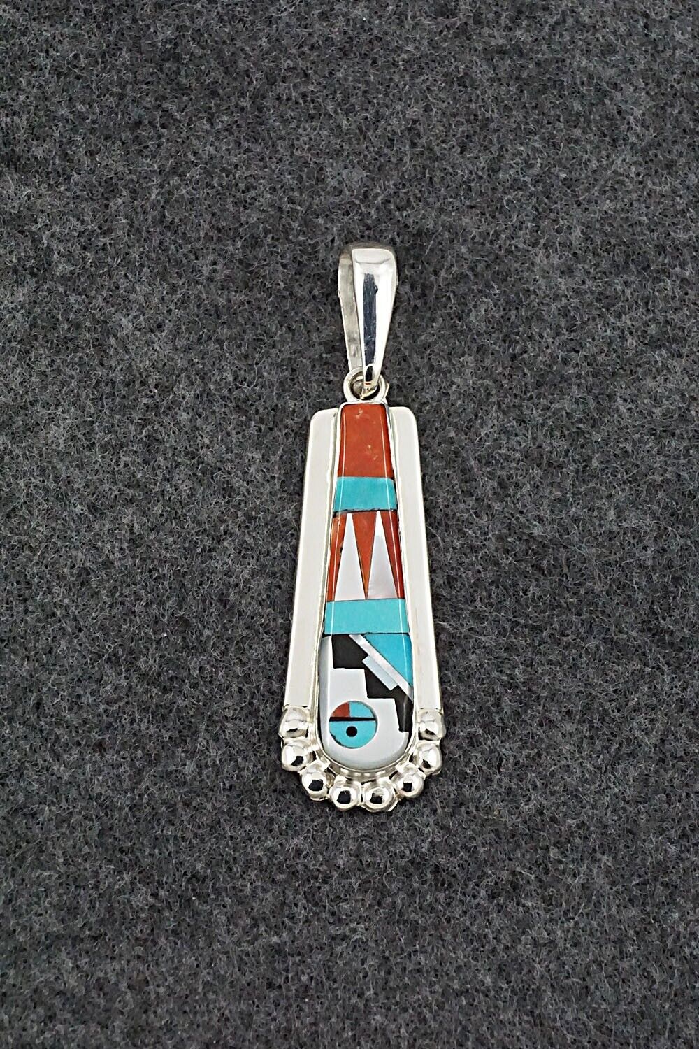 Multi Stone & Sterling Silver Pendant - Patty Edaakie