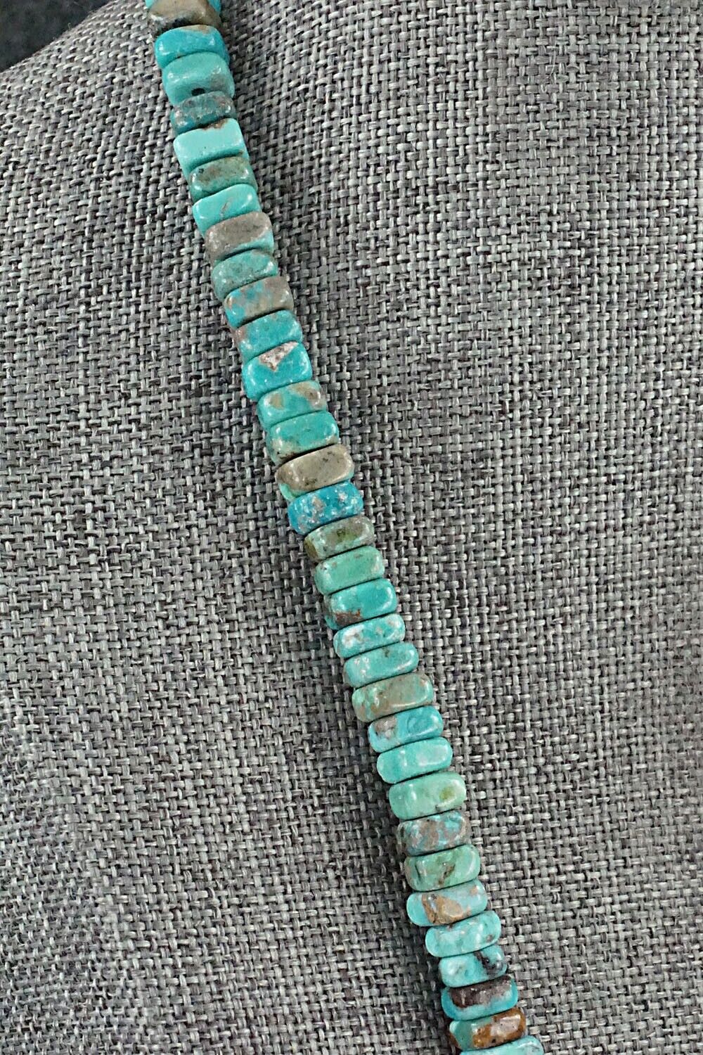 Turquoise & Sterling Silver Necklace 18" - Doreen Jake