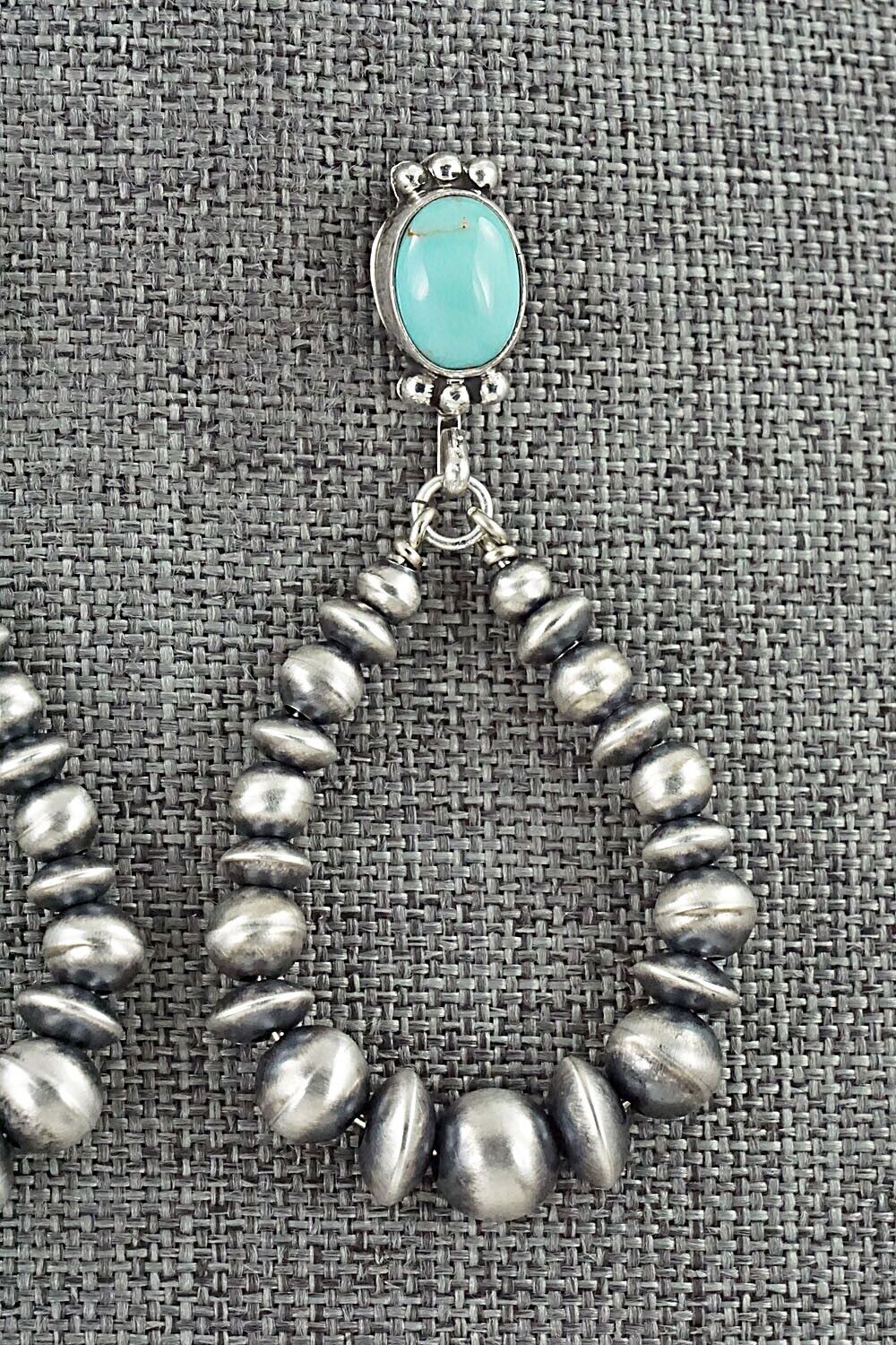 Turquoise & Sterling Silver Navajo Pearl Earrings - Grace Kenneth