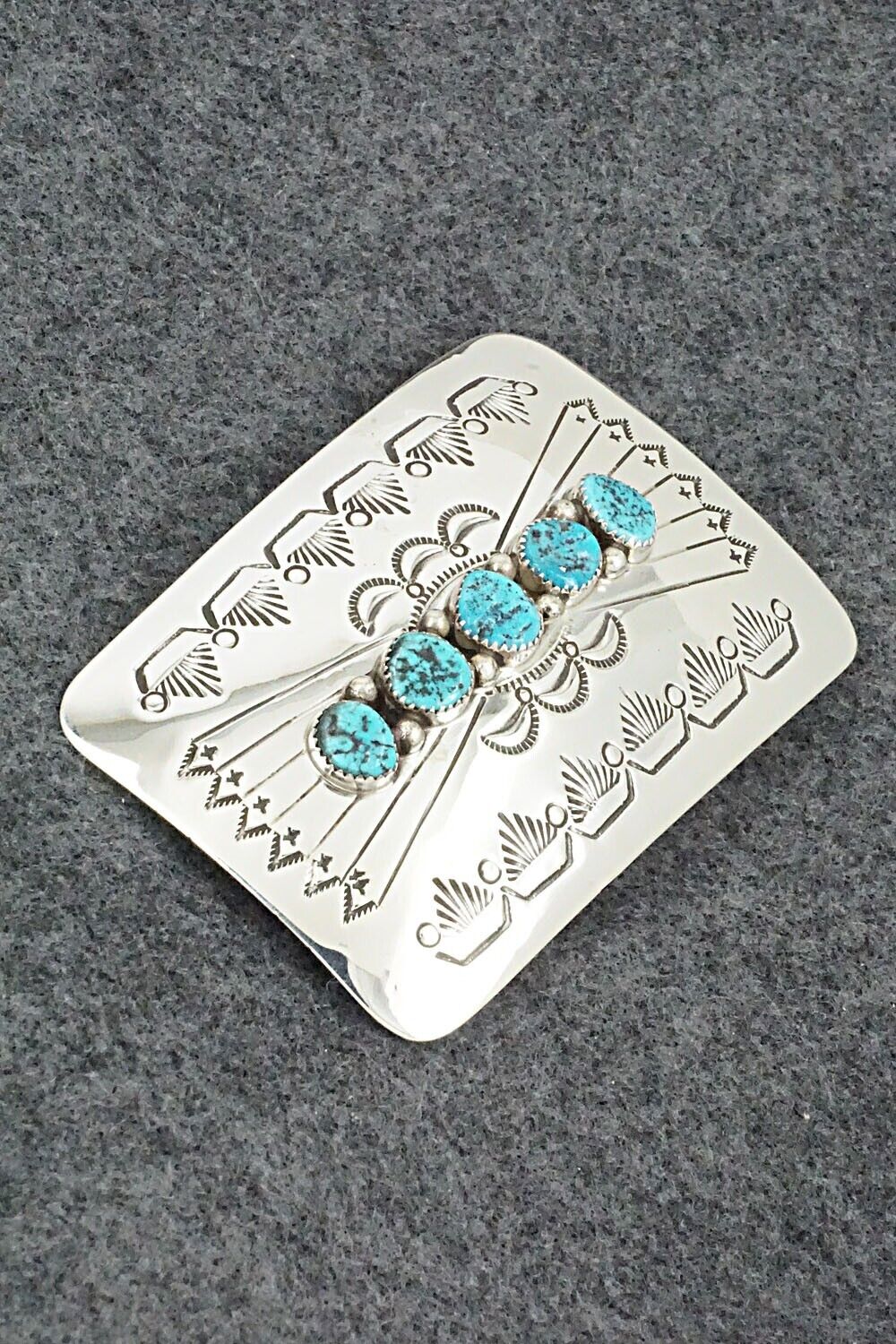 Turquoise & Sterling Silver Belt Buckle - Jolene Begay