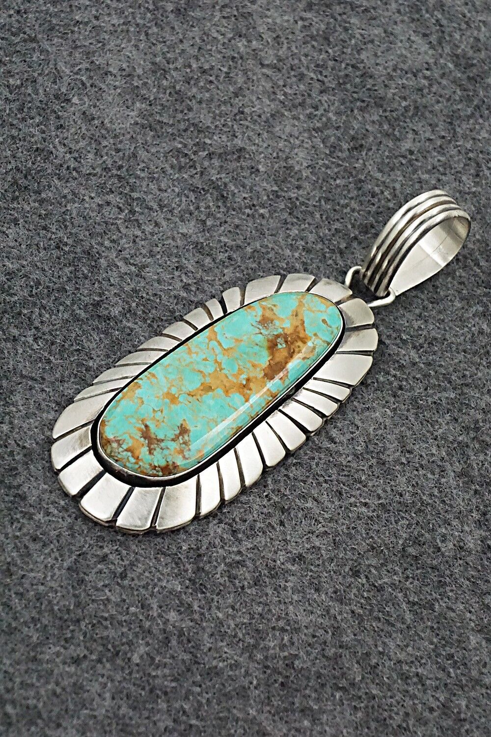 Turquoise & Sterling Silver Pendant - Jackson Hoskie