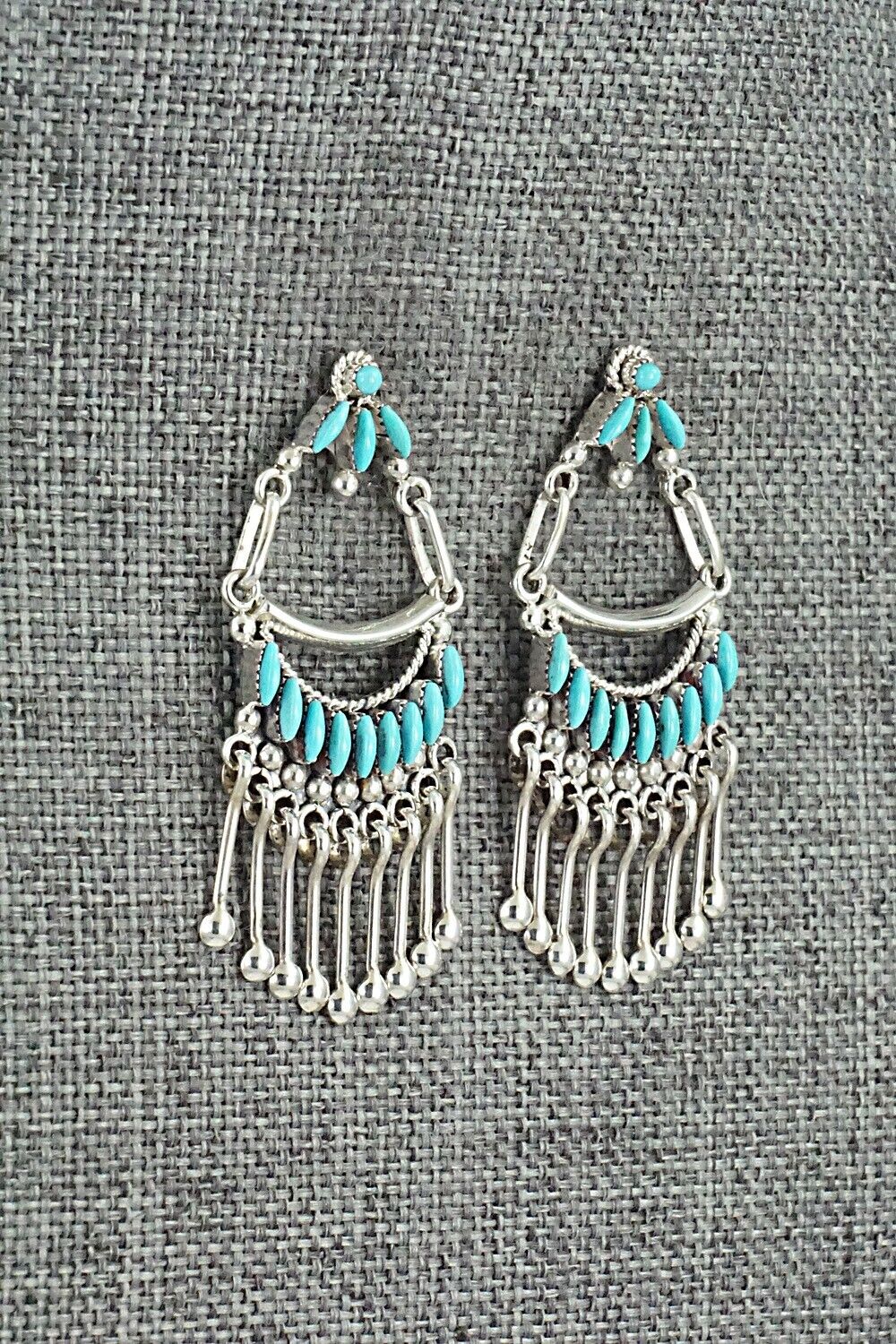 Turquoise & Sterling Silver Earrings - Stewart Natewa