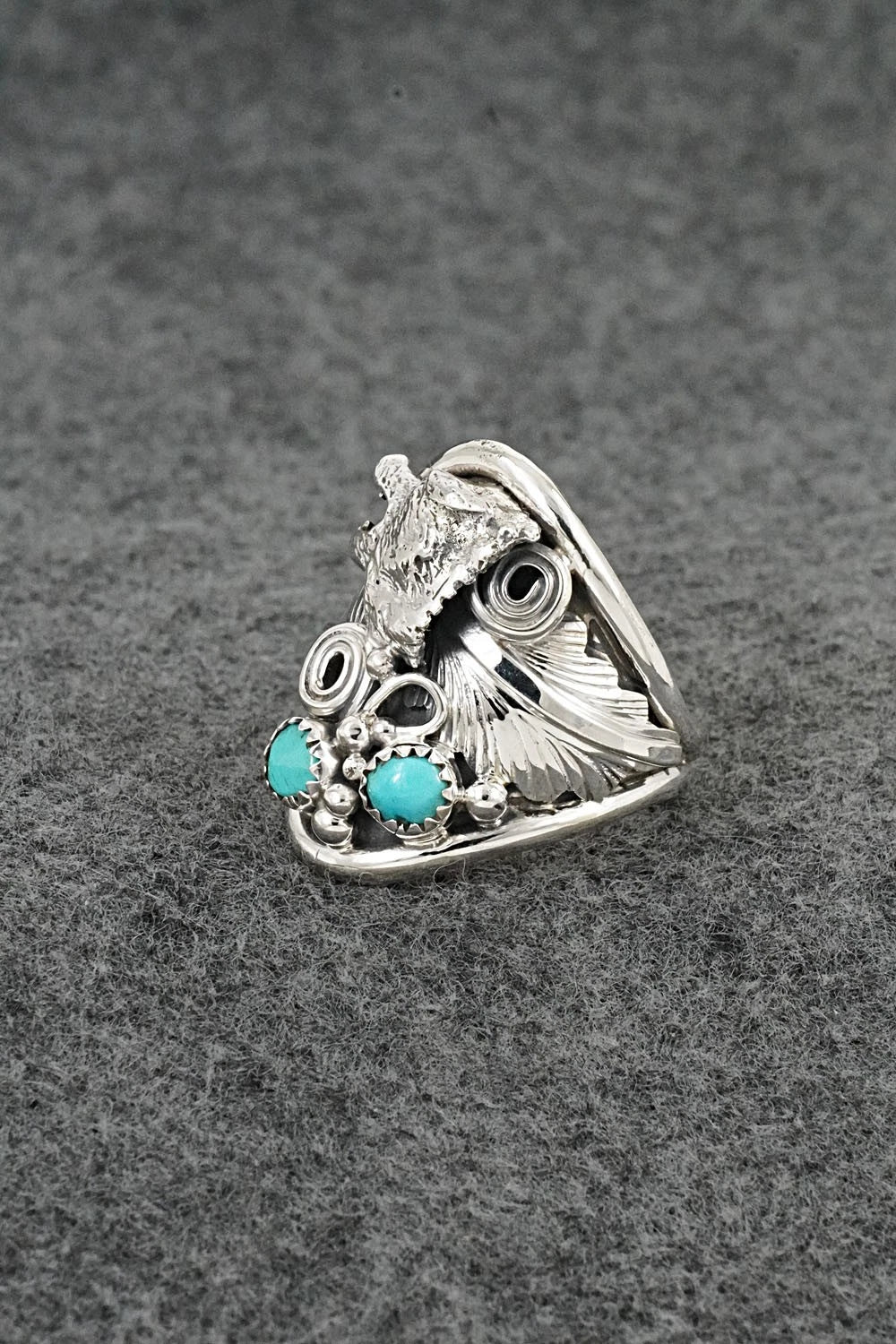 Turquoise & Sterling Silver Ring - Darrell Morgan - Size 11