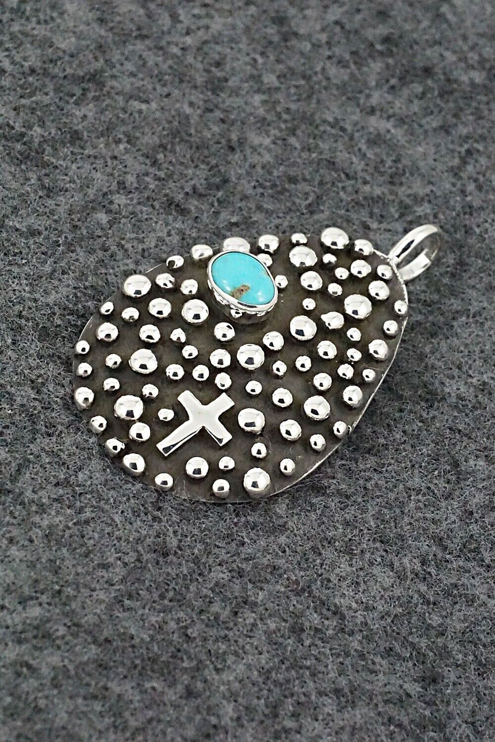 Turquoise & Sterling Silver Pendant - Akee Douglas