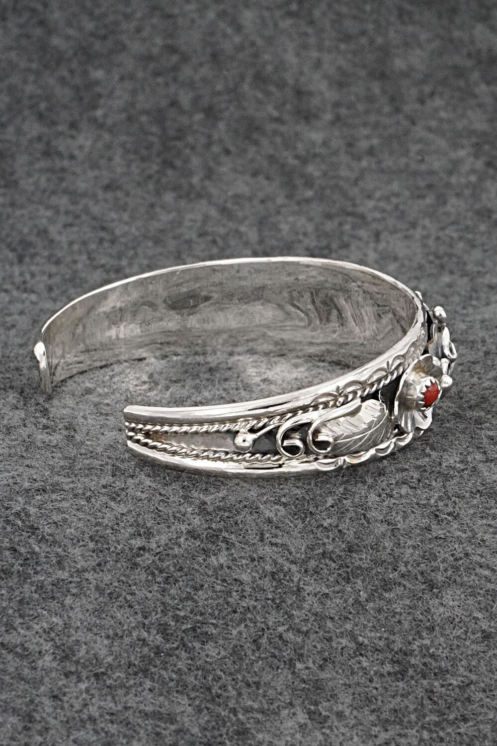 Coral & Sterling Silver Bracelet - Bessie Joe