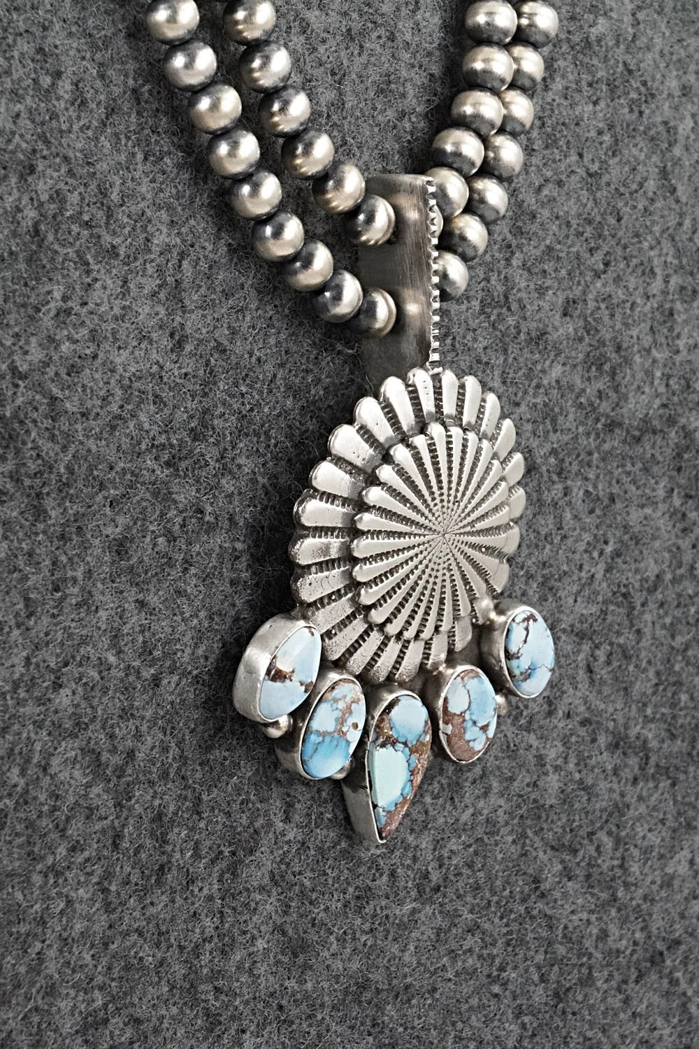Turquoise & Sterling Silver Necklace - Tom Lewis