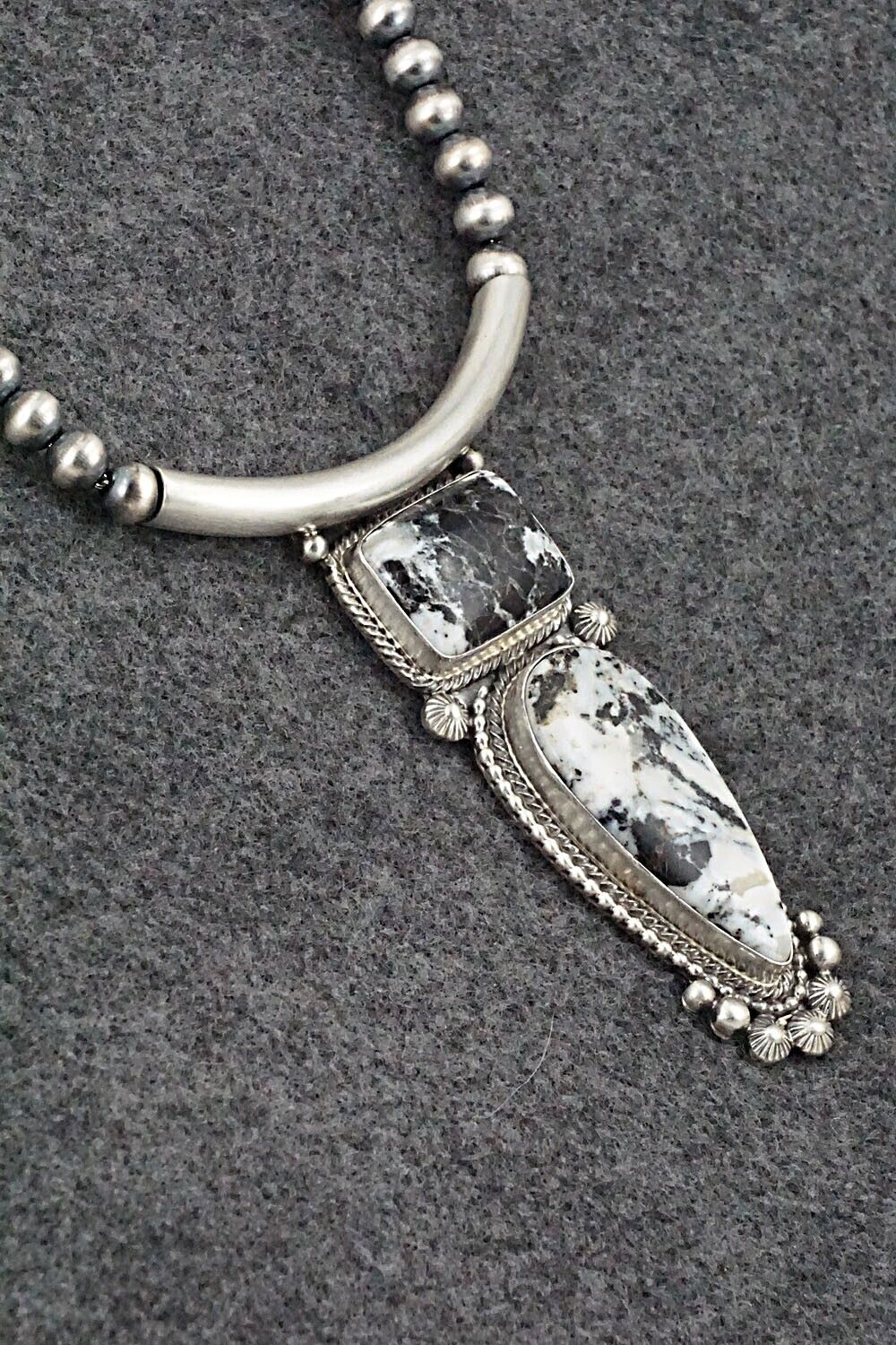 White Buffalo & Sterling Silver Necklace - Tom Lewis