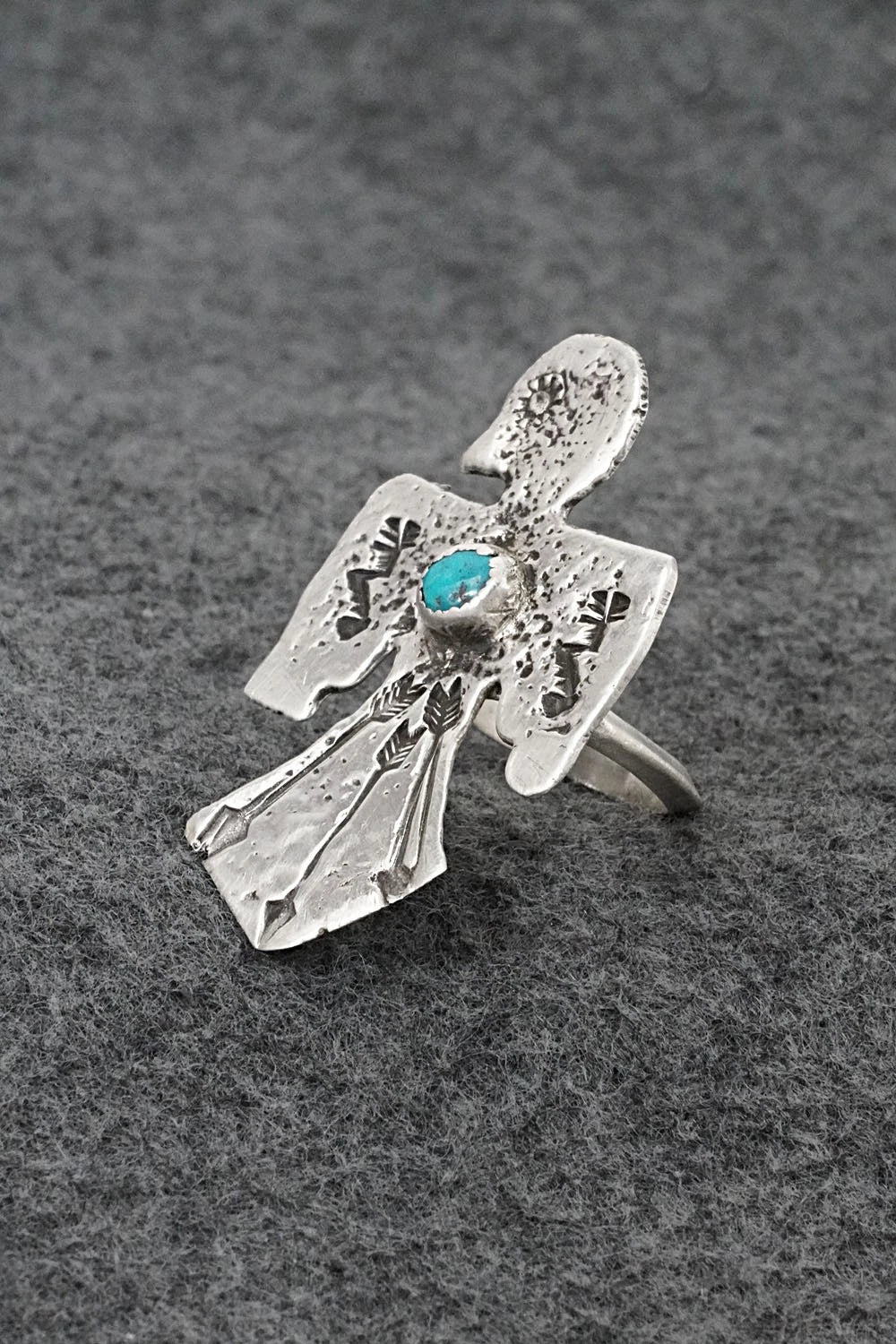 Turquoise & Sterling Silver Ring - Delbert Arviso - Size 7.5
