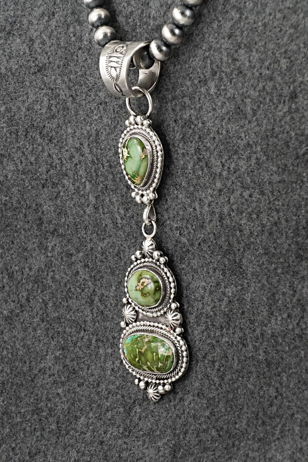 Turquoise & Sterling Silver Necklace - Tom Lewis
