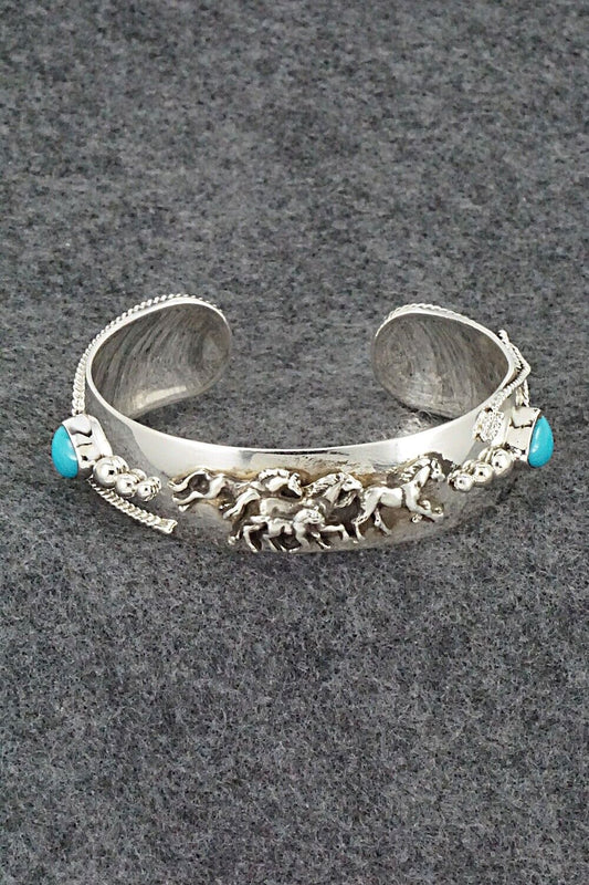 Turquoise & Sterling Silver Bracelet - Bobby Platero