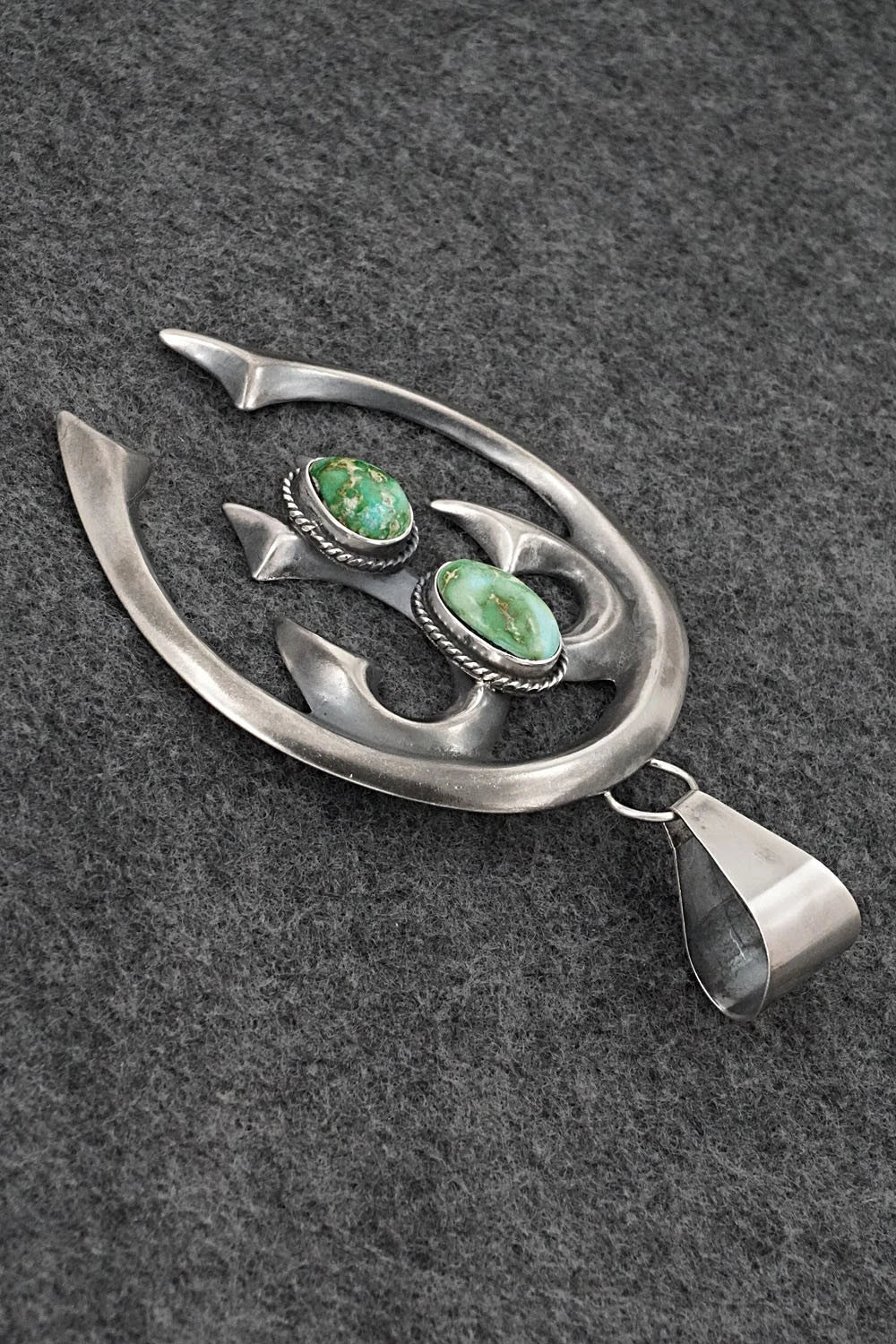 Turquoise & Sterling Silver Pendant - Eugene Gruber