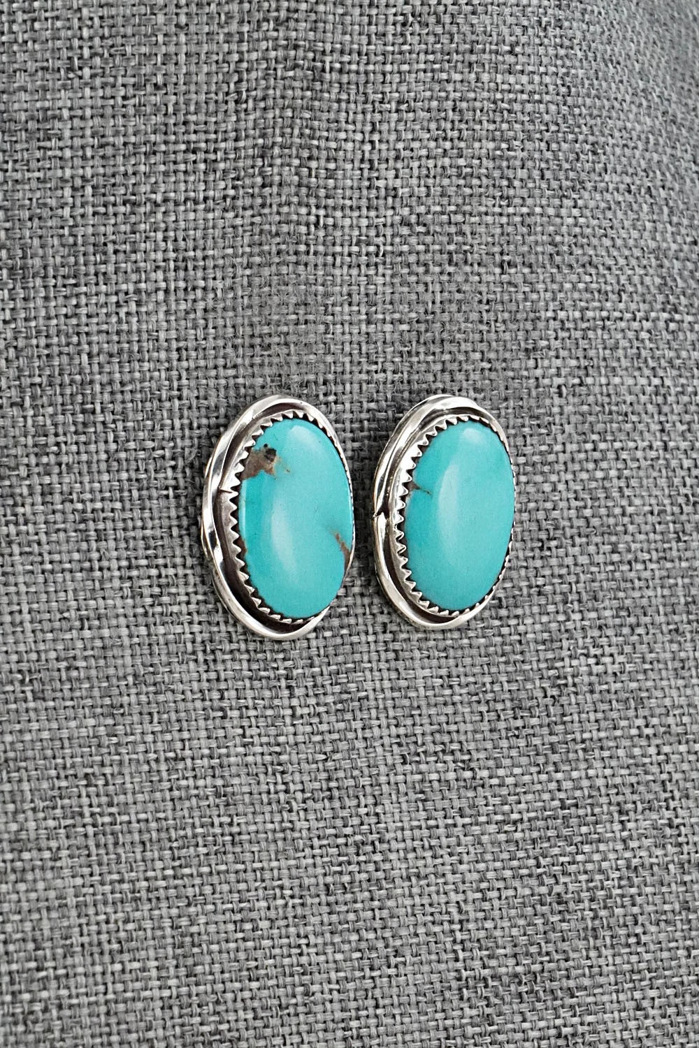 Turquoise & Sterling Silver Earrings - Ernest Hawthorne