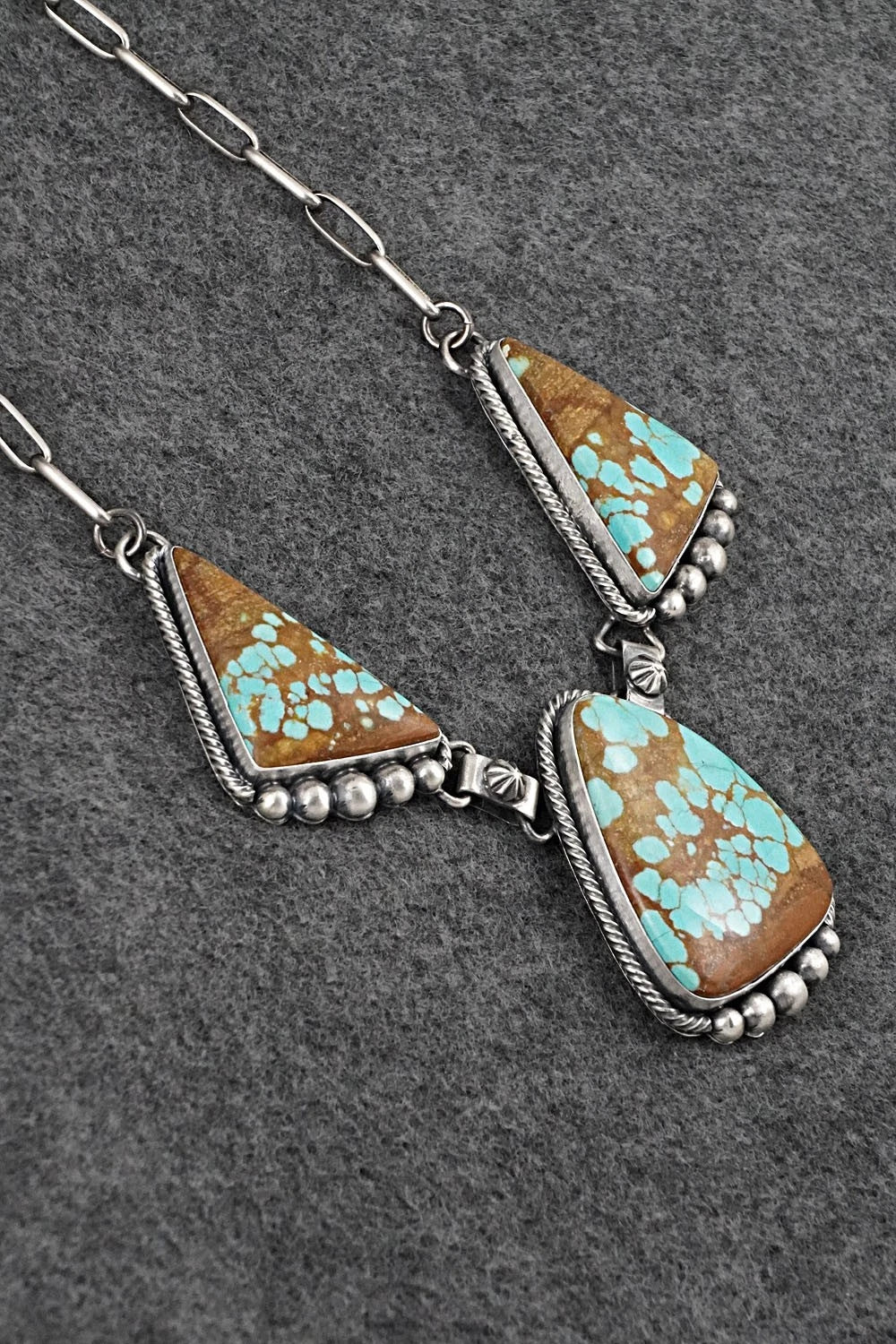 Turquoise & Sterling Silver Necklace and Earrings Set - Paul Livingston