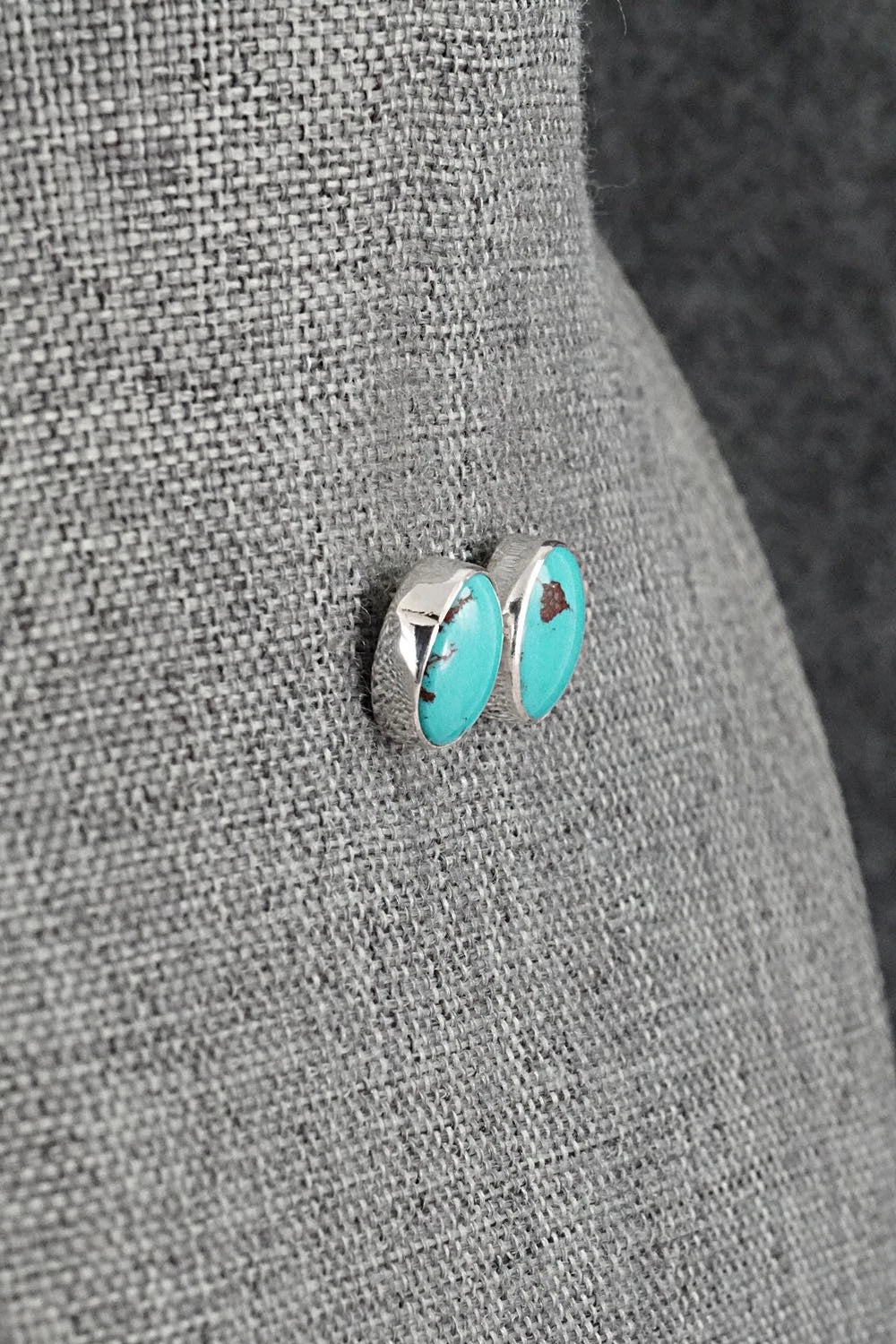 Turquoise & Sterling Silver Earrings - Eugene Gruber