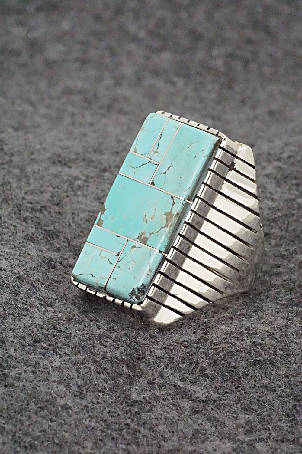 Turquoise & Sterling Silver Ring - Trevor Jack - Size 9.5
