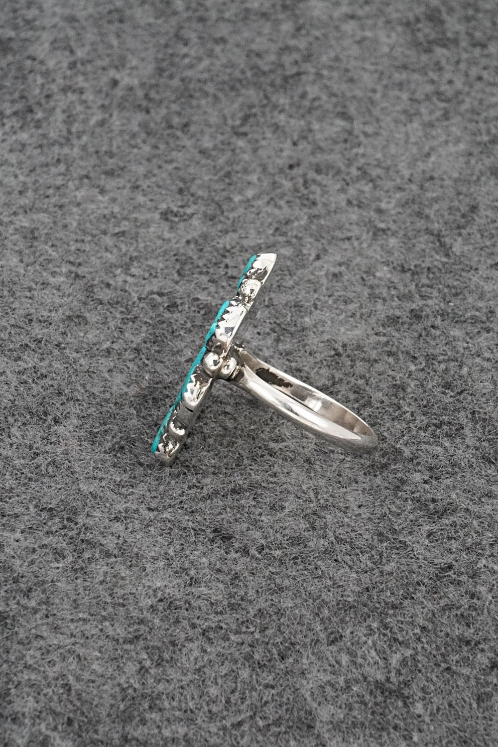 Turquoise & Sterling Silver Ring - Priscilla Reeder - Size 8