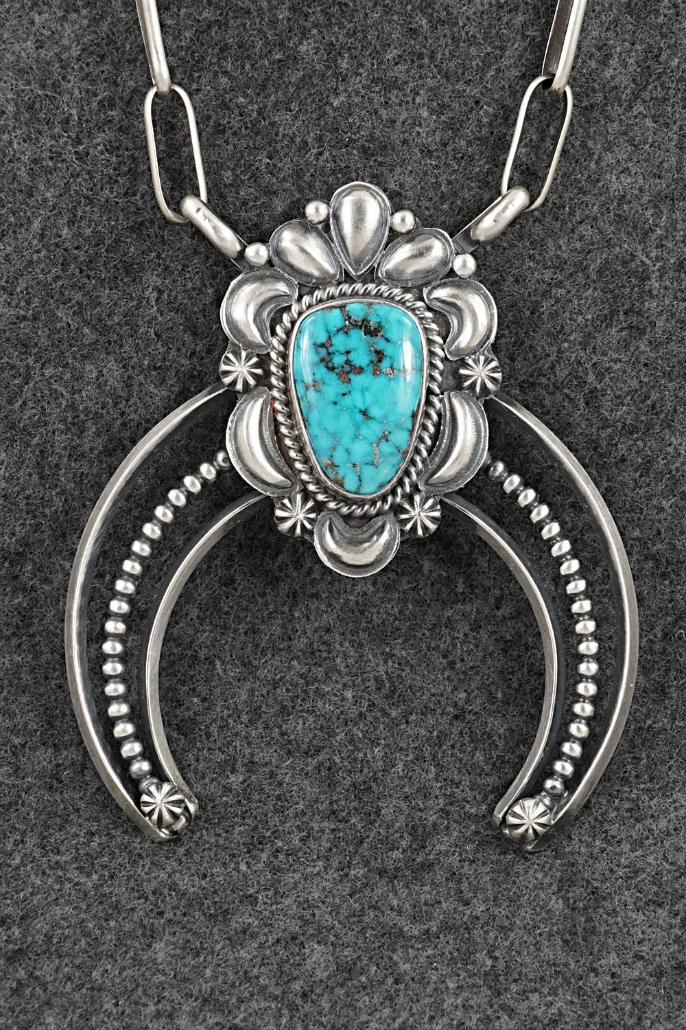 Turquoise & Sterling Silver Necklace - Raymond Delgarito