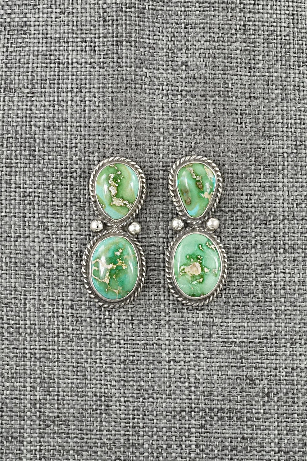 Turquoise & Sterling Silver Earrings - Eugene Gruber