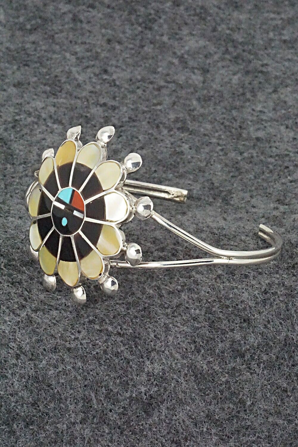 Multi Stone & Sterling Silver Inlay Bracelet - Pauline Lonjose