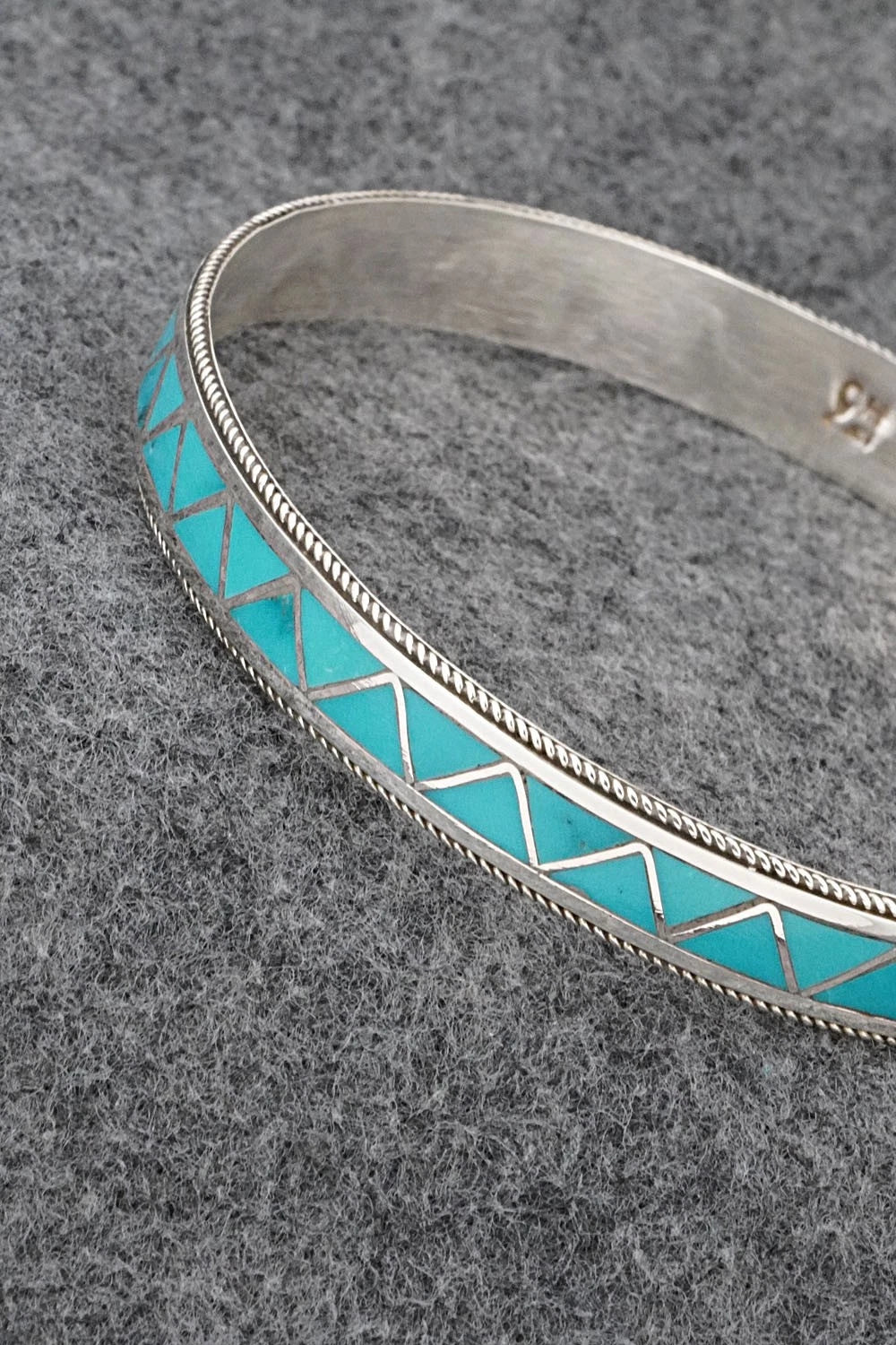 Turquoise & Sterling Silver Bangle Bracelet - Claudine Haloo