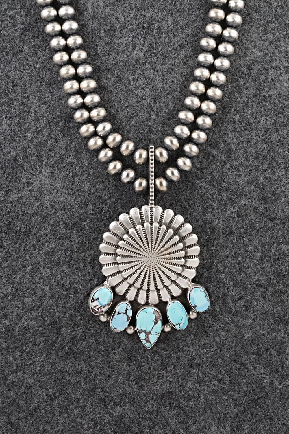 Turquoise & Sterling Silver Necklace - Tom Lewis