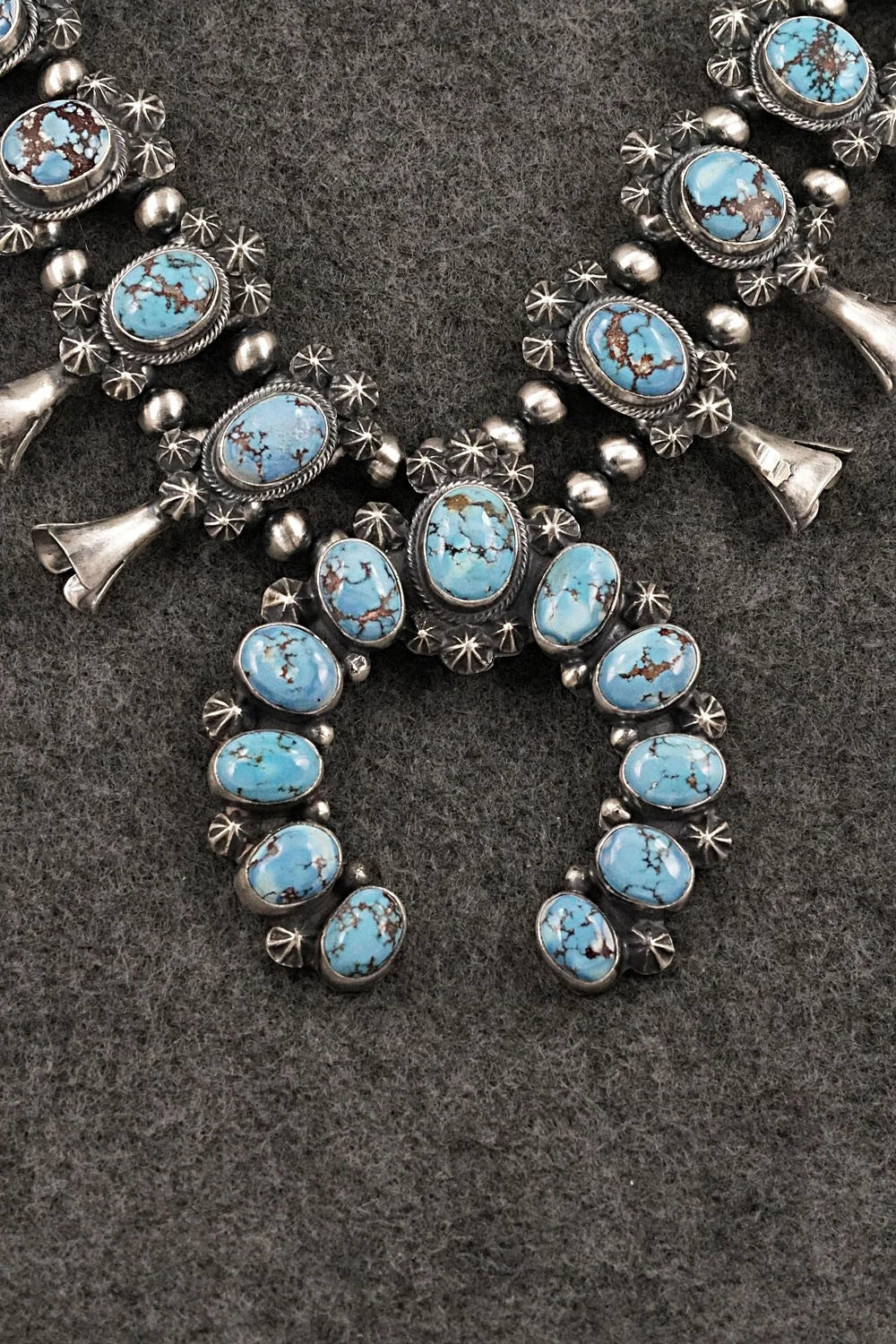 Turquoise & Sterling Silver Squash Blossom Set - Darrin Livingston