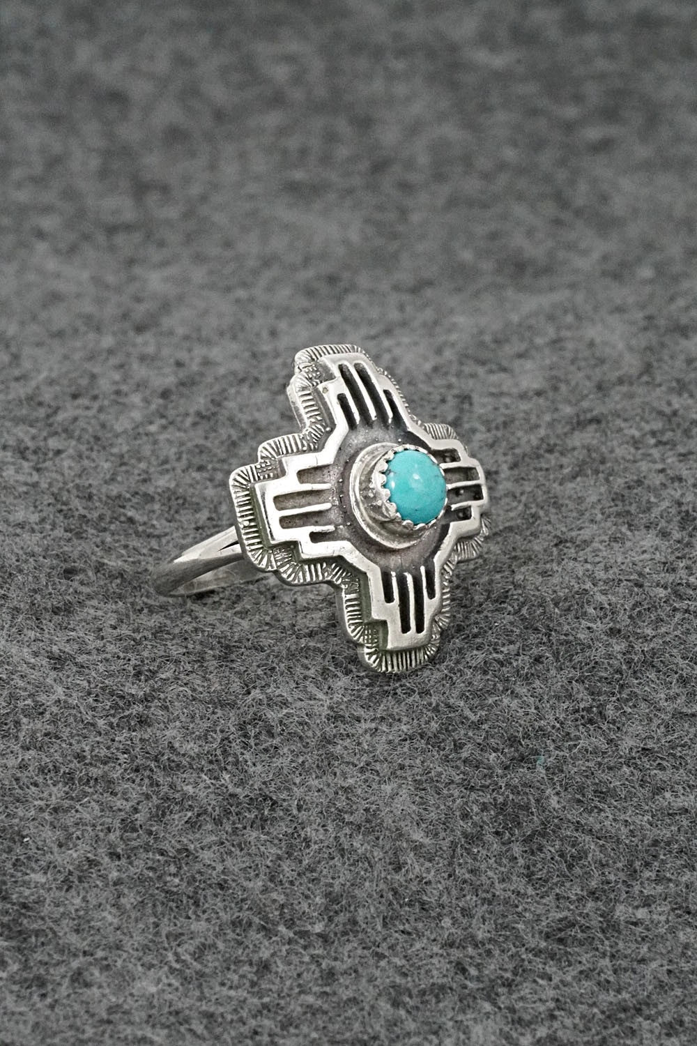 Turquoise and Sterling Silver Ring - Letricia Largo - Size 8