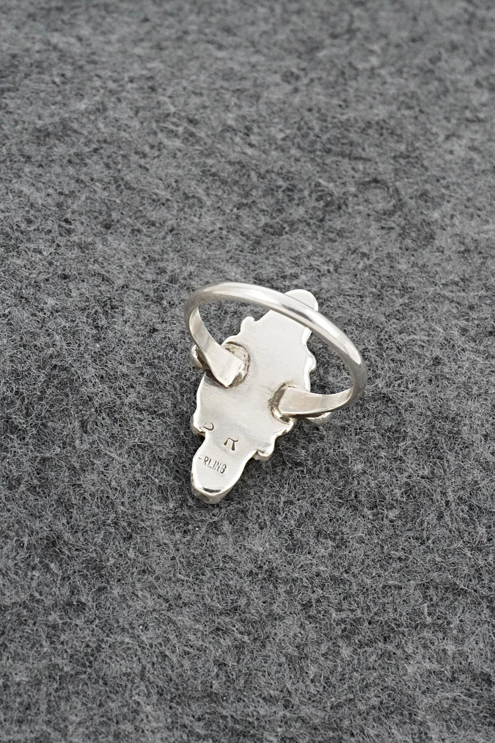 Coral & Sterling Silver Ring - Priscilla Reeder - Size 8