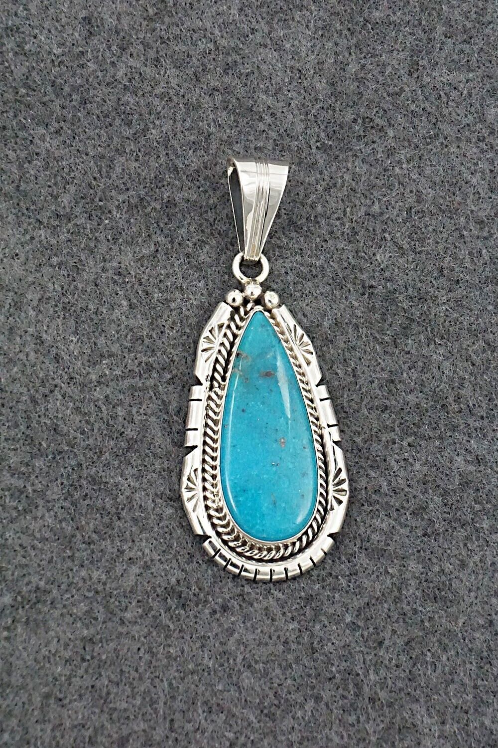 Turquoise & Sterling Silver Pendant - Samuel Yellowhair