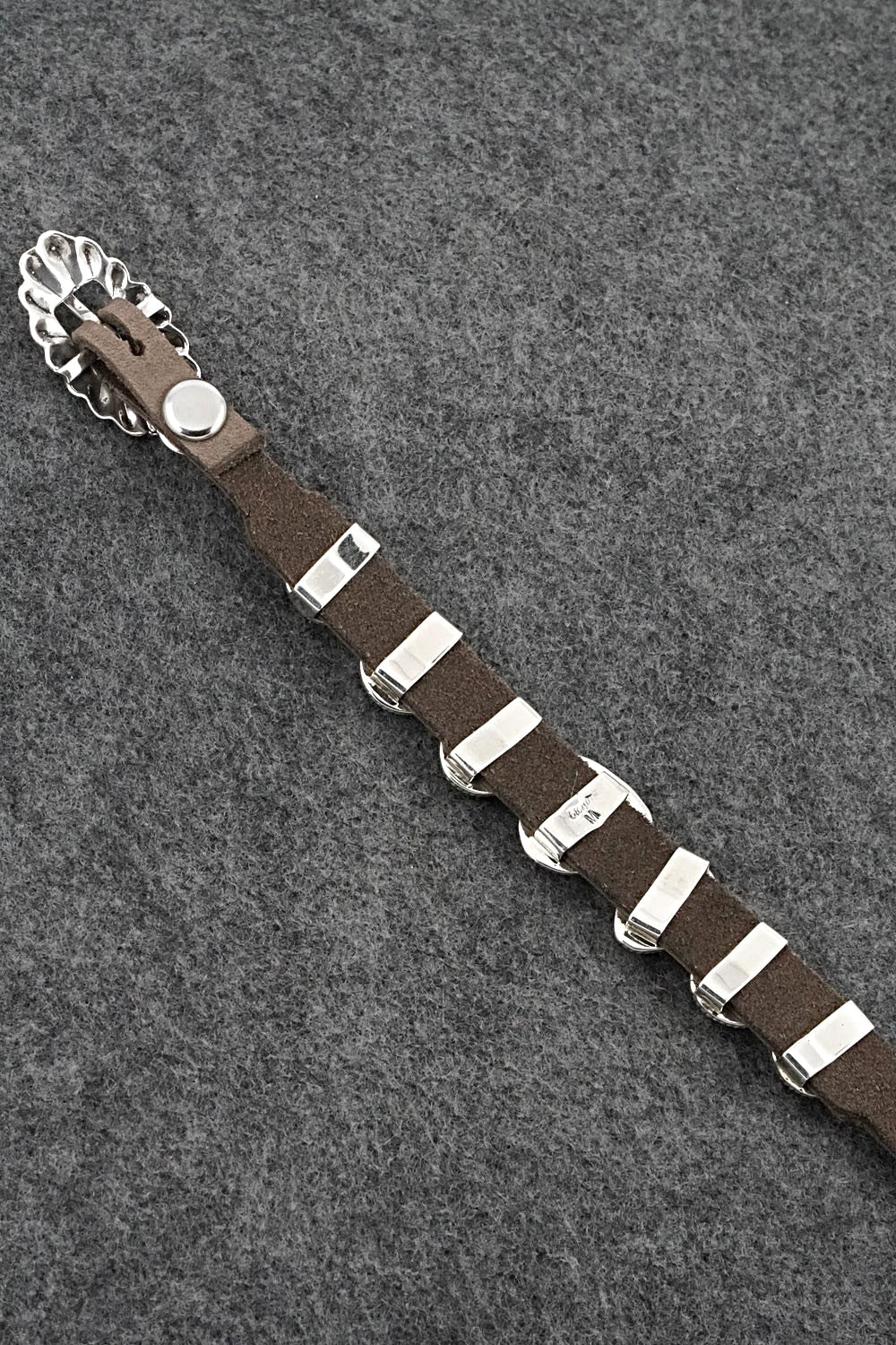 Turquoise, Sterling Silver & Leather Bracelet - Marlene Ramone