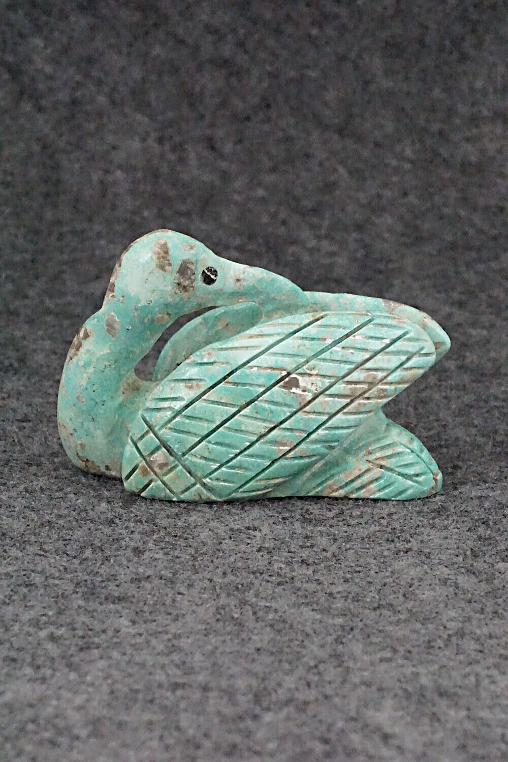 Swan Zuni Fetish Carving - Cody Cheama