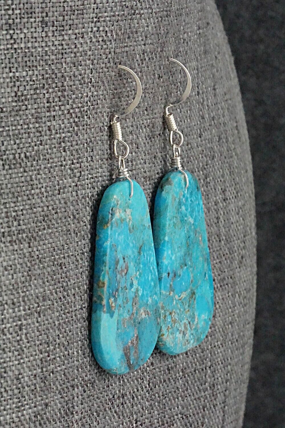 Turquoise & Sterling Silver Earrings - Lupe Lovato