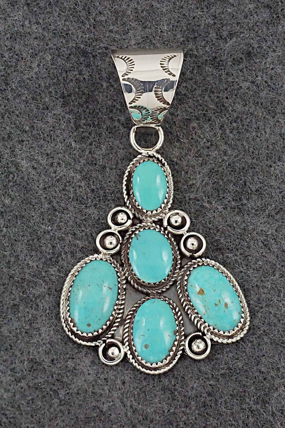 Turquoise & Sterling Silver Pendant - Ernest Hawthorne
