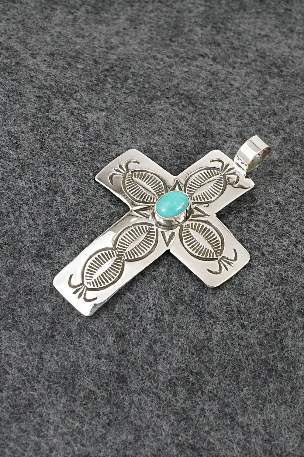 Turquoise & Sterling Silver Pendant - Arnold Blackgoat