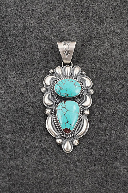 Turquoise & Sterling Silver Pendant - Raymond Delgarito