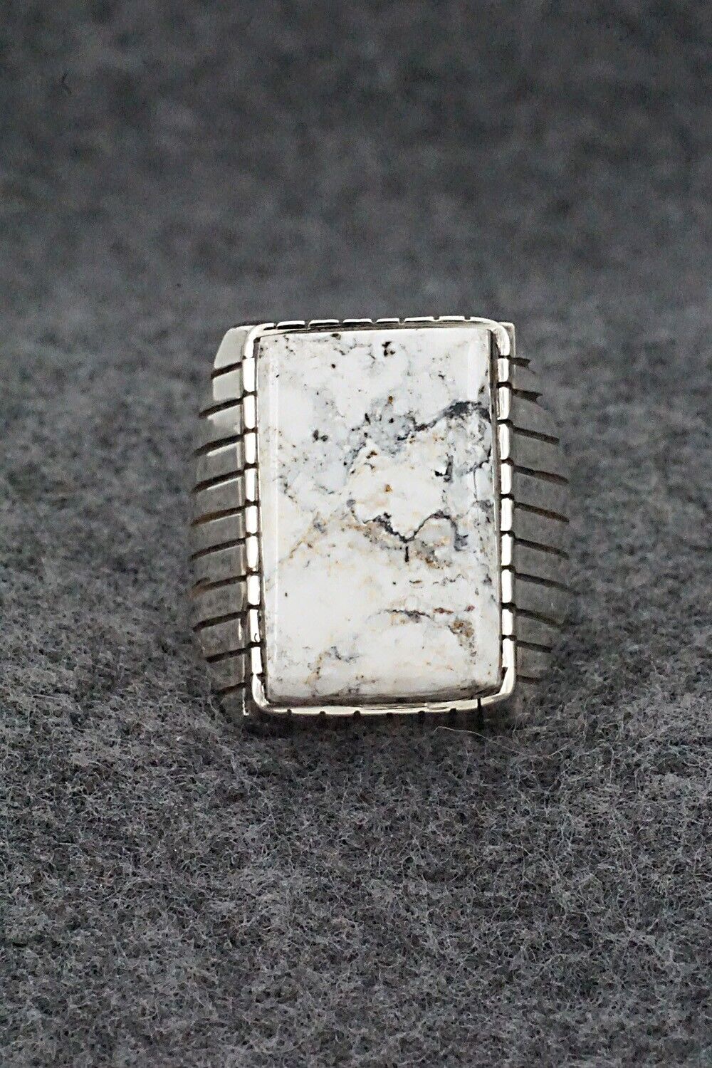 White Buffalo & Sterling Silver Ring - Trevor Jack - Size 11.5