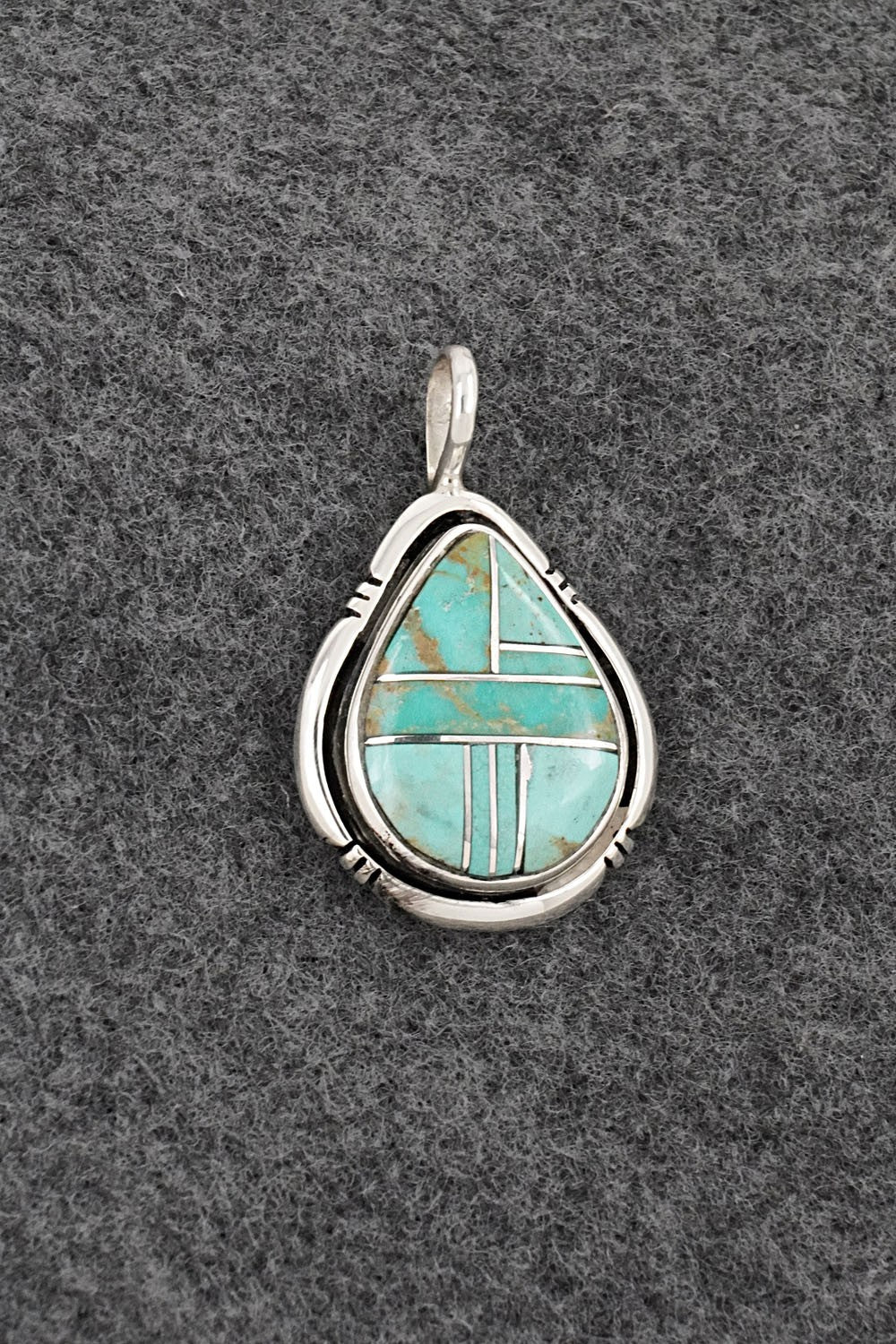 Turquoise & Sterling Silver Pendant - Joseph Martinez