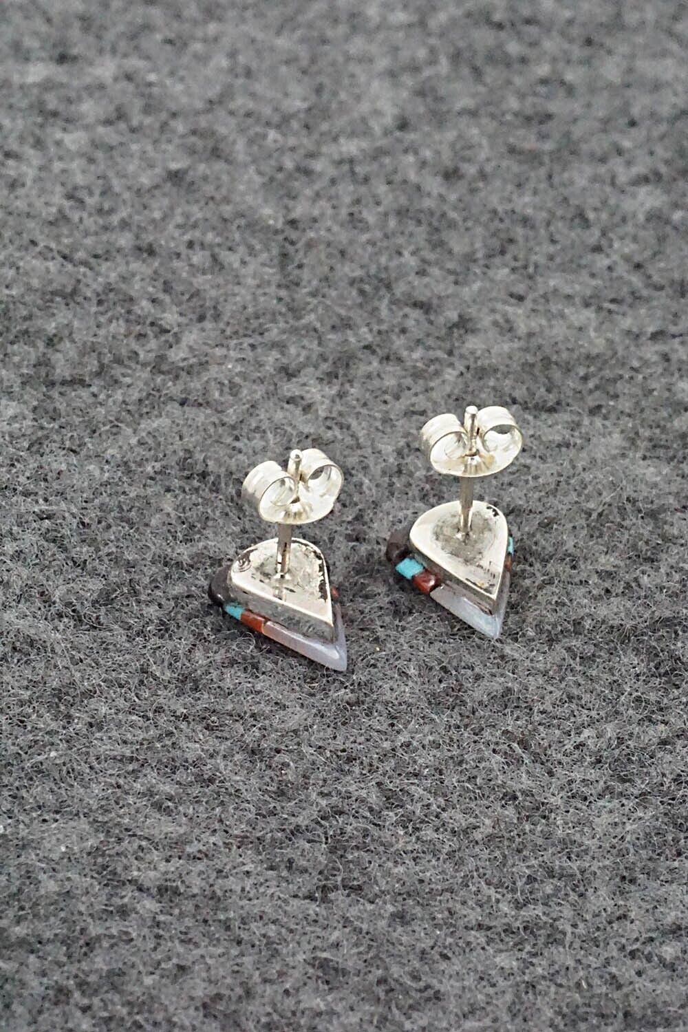 Multi-Stone & Sterling Silver Inlay Earrings - Preston Walela